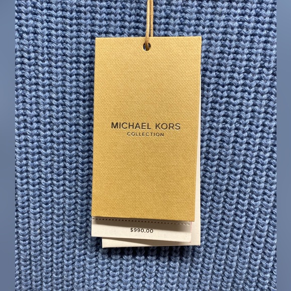 MICHAEL KORS COLLECTION Cashmere Asymmetric Hem Shaker Crewneck Sweater - Picture 12 of 16